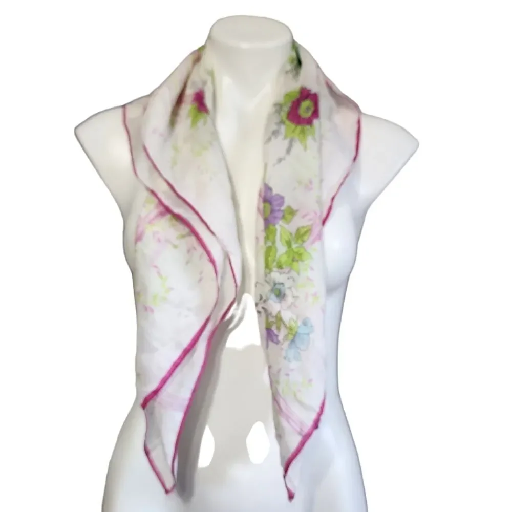 Vintage silk floral scarf